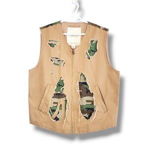 Vintage Ralph Lauren Denim And Supply Distressed Camo Vest Brown Size L